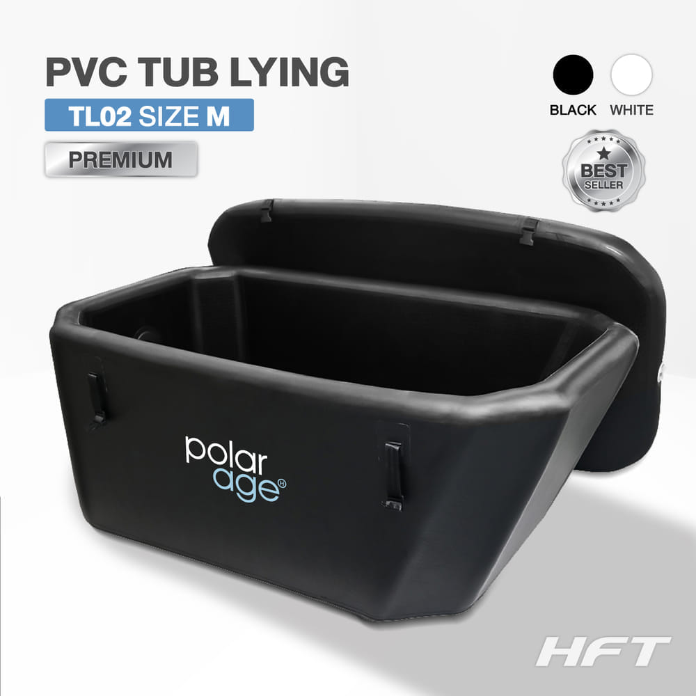 อ่างแช่น้ำเย็น HOMEFITTOOLS อ่างนอนคางหมู PVC รุ่น TL02M สีดำ